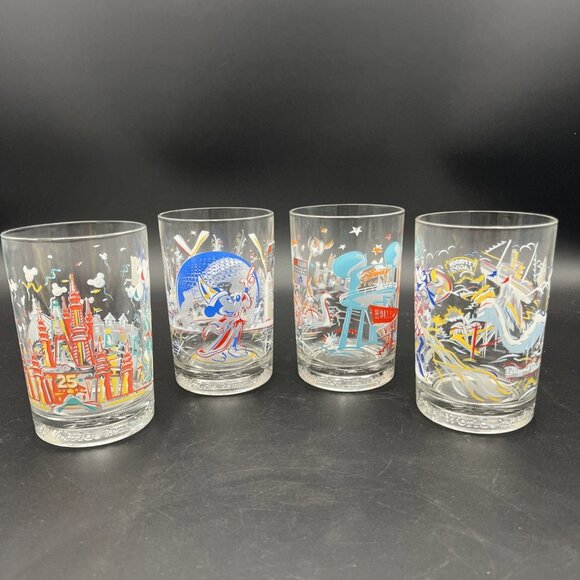 McDonald's Other - Vtg WALT DISNEY 25th Anniversary Glasses Set of 4 McDonald's Disneyana Tumblers